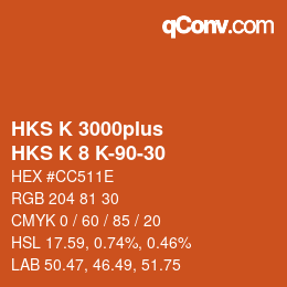 Farbcode: HKS K 3000plus - HKS K 8 K-90-30 | qconv.com