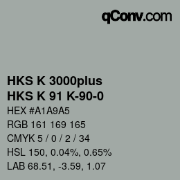 Color code: HKS K 3000plus - HKS K 91 K-90-0 | qconv.com