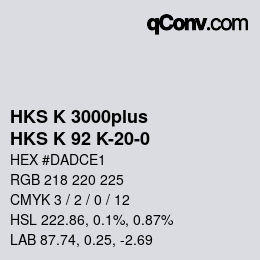 カラーコード: HKS K 3000plus - HKS K 92 K-20-0 | qconv.com
