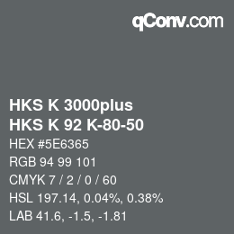 颜色代码: HKS K 3000plus - HKS K 92 K-80-50 | qconv.com