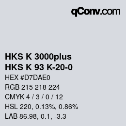 カラーコード: HKS K 3000plus - HKS K 93 K-20-0 | qconv.com