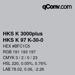 カラーコード: HKS K 3000plus - HKS K 97 K-30-0 | qconv.com