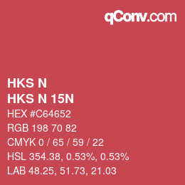 颜色代码: HKS N - HKS N 15N | qconv.com