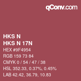 カラーコード: HKS N - HKS N 17N | qconv.com