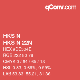 Code couleur: HKS N - HKS N 22N | qconv.com