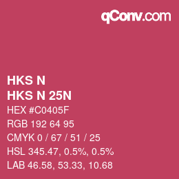 Code couleur: HKS N - HKS N 25N | qconv.com