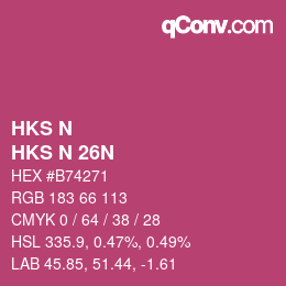 Color code: HKS N - HKS N 26N | qconv.com