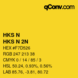 Code couleur: HKS N - HKS N 2N | qconv.com