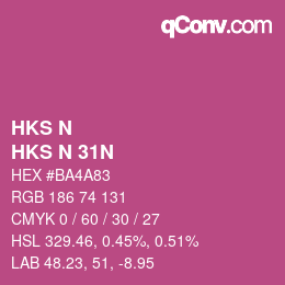 颜色代码: HKS N - HKS N 31N | qconv.com