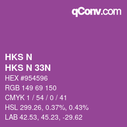 颜色代码: HKS N - HKS N 33N | qconv.com