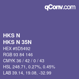 カラーコード: HKS N - HKS N 35N | qconv.com