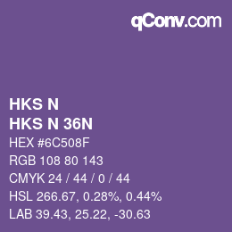 Code couleur: HKS N - HKS N 36N | qconv.com