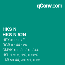 颜色代码: HKS N - HKS N 52N | qconv.com