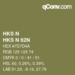 Código de color: HKS N - HKS N 62N | qconv.com