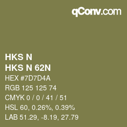 颜色代码: HKS N - HKS N 62N | qconv.com