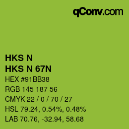 Code couleur: HKS N - HKS N 67N | qconv.com