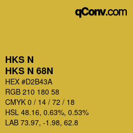 颜色代码: HKS N - HKS N 68N | qconv.com