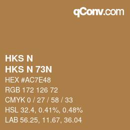 颜色代码: HKS N - HKS N 73N | qconv.com