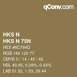 颜色代码: HKS N - HKS N 75N | qconv.com