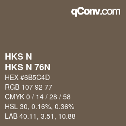 Code couleur: HKS N - HKS N 76N | qconv.com