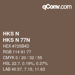 颜色代码: HKS N - HKS N 77N | qconv.com
