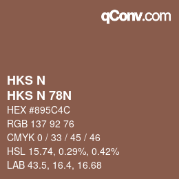 颜色代码: HKS N - HKS N 78N | qconv.com