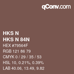 Code couleur: HKS N - HKS N 84N | qconv.com