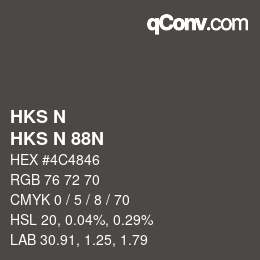 カラーコード: HKS N - HKS N 88N | qconv.com