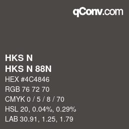 颜色代码: HKS N - HKS N 88N | qconv.com