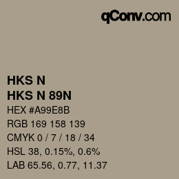 颜色代码: HKS N - HKS N 89N | qconv.com