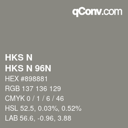 カラーコード: HKS N - HKS N 96N | qconv.com