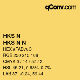 Code couleur: HKS N - HKS N N | qconv.com