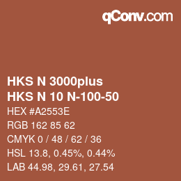 Color code: HKS N 3000plus - HKS N 10 N-100-50 | qconv.com