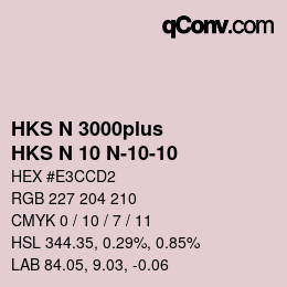 Code couleur: HKS N 3000plus - HKS N 10 N-10-10 | qconv.com