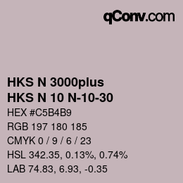 Code couleur: HKS N 3000plus - HKS N 10 N-10-30 | qconv.com