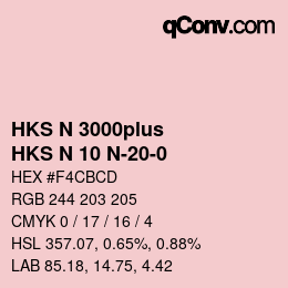 Color code: HKS N 3000plus - HKS N 10 N-20-0 | qconv.com