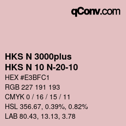 Color code: HKS N 3000plus - HKS N 10 N-20-10 | qconv.com