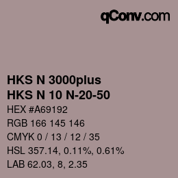 Farbcode: HKS N 3000plus - HKS N 10 N-20-50 | qconv.com