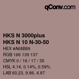 颜色代码: HKS N 3000plus - HKS N 10 N-30-50 | qconv.com