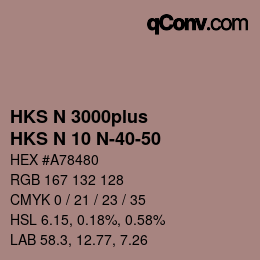 カラーコード: HKS N 3000plus - HKS N 10 N-40-50 | qconv.com