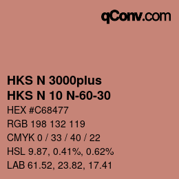 Código de color: HKS N 3000plus - HKS N 10 N-60-30 | qconv.com