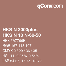 Farbcode: HKS N 3000plus - HKS N 10 N-60-50 | qconv.com