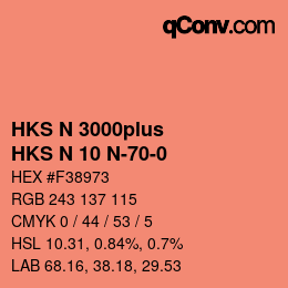 Farbcode: HKS N 3000plus - HKS N 10 N-70-0 | qconv.com