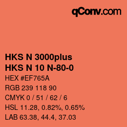 Color code: HKS N 3000plus - HKS N 10 N-80-0 | qconv.com