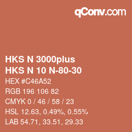 Color code: HKS N 3000plus - HKS N 10 N-80-30 | qconv.com