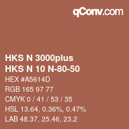 Color code: HKS N 3000plus - HKS N 10 N-80-50 | qconv.com