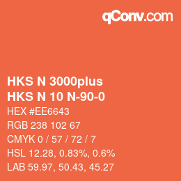 Farbcode: HKS N 3000plus - HKS N 10 N-90-0 | qconv.com