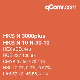 Farbcode: HKS N 3000plus - HKS N 10 N-90-10 | qconv.com