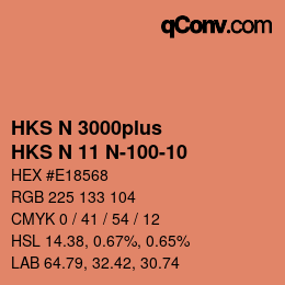 Code couleur: HKS N 3000plus - HKS N 11 N-100-10 | qconv.com