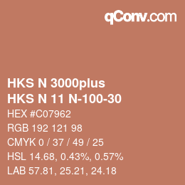 Farbcode: HKS N 3000plus - HKS N 11 N-100-30 | qconv.com